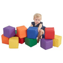 ECR4Kids SoftZone Patchwork Toddler Building Blocks, Foam Cubes, Assorted, 12-Piece by TinyTreasures Baby Boutique