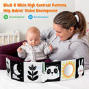 OKOOKO Black and White Baby Book, High Contrast Toy, 0-6 Months Baby Soft Book Tummy Time Montessori Sensory Toy for Stroller Early Education for 0-6 6-12 Months Newborn Infant by TinyTreasures Baby Boutique