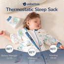 Baby Sleep Sack 18-24 Months, Cotton Detachable Long Sleeve Sleep Sack, 1.0 Tog Toddler Sleeping Sack with Temperature Strips, 2-Way Zipper Wearable Blankets for Newborns, Dinosaur by TinyTreasures Baby Boutique