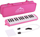 EastRock 32 Key Melodica Instrument Keyboard Soprano Piano Style with Mouthpiece Tube Sets and Carrying Bag for Kids Beginners Adults Gift Pink by TinyTreasures Baby Boutique