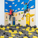 Foam Pit Cubes, 24 PCS 5 Inches Gymnastics Foam Blocks Trampoline Blocks, Multi-Sport Protective Padding for Gymnastics, Trampoline, Parkour, Skate Parks & BMX - Dark Grey & Yellow by TinyTreasures Baby Boutique