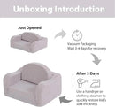 Welnow 2-in-1 Kids Sofa Chair, Convertible Toddler Chair Flip Out Children Sofa Chair with Wave Armrests Folding Kids Play Sofa with Side Pockets & Removable Cover Armchair for Girl or Boy by CozyNest Decor