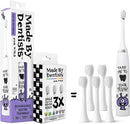 Kids Electric Toothbrush - Rechargeable Vibrating Toothbrush with Timer Includes 6 Replacement Heads, Gently Cleans Teeth, Girls & Boys, Kids & Toddlers Age 2+, Alien by TinyTreasures Baby Boutique
