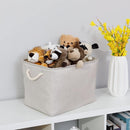 Bidtakay Large Fabric Storage Bins Beige Linen Closet Organizers Set of 2 Baskets for Shelves Clothes Bedroom 16x11.8x11.8 Inch Foldable Organization Baskets for Towels Blankets Storage Dog Toys by TinyTreasures Baby Boutique