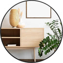 Fabuday Black Round Mirror for Wall 24 inch - Circle Mirror for Bathroom, Entryway, Living Room, Hallway, Vanity Decor, Big Matte Metal Frame Mirror by CozyNest Decor