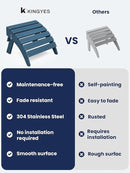 KINGYES Folding Adirondack Ottomans Set of 4 for Adirondack Chair, Navy by GreenHaven Gardens