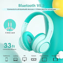 Active Noise Cancelling Headphones for Kids, 60H Playtime, Wireless Bluetooth Over-Ear Headset Built-in Microphone for Home/School/Travel/Party - Includes Portable Case by TinyTreasures Baby Boutique