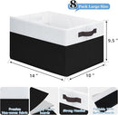 Criusia 8 Pack Large Storage Baskets for Room Organization, Multi-Purpose Bins for Closet, Shelves, Kitchen, Office, Decorative Fabric Foldable Storage Boxes with Handles (14L*10W*9.5H) by TinyTreasures Baby Boutique