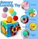beetoy Sensory Busy Cube for Baby, Montessori Infant Toys with Textured Sensory Balls, Early Learning Travel Toys for Fine Motor Skills, Perfect Newborn Boy and Girl Gift by TinyTreasures Baby Boutique