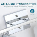 Stainless Steel Milk Glass Vanity Lights for Bathroom, 3 Light Chrome Bathroom Light Fixtures Over Mirror, Ceramic E26 Sockets Wall Mounted by CozyNest Decor