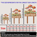 Personalized Mushroom Metal Sign with Stake,Custom Gardener Family Name Signs Outdoor Decor,Customized Flower Gardening Housewarming Gifts,Flowers Plaques for Patio Lawn Porch Backyard Farmhouse