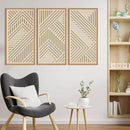 IARTTOP 3 Pieces Wood Boho Wall Art Framed Mid century Modern Wooden Wall Decor Large Minimalist Geometric Line Decor for Living Room Bedroom Office-16 x32 by CozyNest Decor