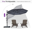 PURPLE LEAF 10 Feet Patio Umbrella with Base Outdoor Cantilever Round Umbrella Aluminum Offset Umbrella with 360-degree Rotation for Garden Deck Pool Patio Light Grey by GreenHaven Gardens
