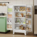 51" H Metal Kitchen Pantry Storage Cabinet, Freestanding Cupboard Storage Cabinet with Doors and Adjustable Shelves, Large Stand Up Food Cupboard for Living Room, Dinning Room, White by CozyNest Decor