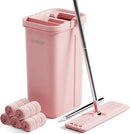 JOYMOOP Pink Mop and Bucket with Wringer Set for Home, with 5 Reusable Microfiber Mop Pads, Hands-Free Self-Cleaning System, Suitable for Floor Cleaning and Wall Cleaner by CozyNest Decor