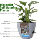Big Self Watering Pots 12/10/9 inch, Planter, Plant Pots with Mesh Drainage Holes for Indoor Outdoor Garden Plants, Plastic Flower Pots with Removable Deep Reservoir, Speckled Grey by CozyNest Decor