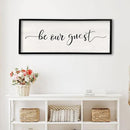 comurdyo Be Our Guest Wall Decor Sign 40”X15” Large Master Bedroom Above Bed Wall Decor Wood Framed Guest Room Sign Simple Rustic Farmhouse Over Bed Bedside Wall Art (Black) by CozyNest Decor