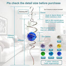 FONMY Gazing Ball Spiral Tail -Decorative Wind Spinner Sun Catcher Rainbow Maker 11 inch Tail and 2 inch Dark Blue Crystal Orb. Indoor Outdoor Garden Decoration -13 inch Height by GreenHaven Gardens