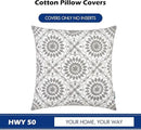 HWY 50 Gray Grey Decorative Throw Pillow Covers 18x18 Inch (1 Piece), Embroidered Cotton Farmhouse Cushion Cover Pillow Case for Sofa Couch Living Room Bed, Little Sunflower by CozyNest Decor