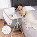 Baby Bassinet Bedside Sleeper - 3 in 1 Bassinets with Waterproof Sheets, Soft Mattress and Breathable Mesh, Adjustable Height Bedside Bassinet for Baby with Wheels, Storage Basket, Gray by TinyTreasures Baby Boutique