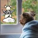 Stained Glass Angel Wings Dog Memorial Gifts for Loss of Dog Sympathy Gift Suncatcher, Rainbow Bridge Pet Passing Away Remembrance in Memory, Dog Bereavement Gifts for Loss of Pet,White by GreenHaven Gardens