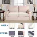 H.VERSAILTEX Super Stretch Individual Seat Sofa Covers Couch Slipcover Sets Thick Jacquard Textured Twill Fabric (2 Piece Medium Sofa Cushion Covers, Natural) by CozyNest Decor
