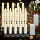 LED Christmas Candles, Flickering Clip on Candles for Christmas Tree, Battery Operated with Remote Timer, Warm White Light, Flameless Taper Candles for Home Christmas Decor, Set of 20 by GreenHaven Gardens