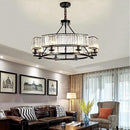 Farmhouse Crytal Chandeliers Dining Room Pendant Light Fixture Black Chandelier with K9 Crystal for Living Room Dining Room Foyer High Ceiling by CozyNest Decor