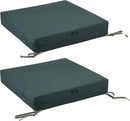Classic Accessories Ravenna Water-Resistant 25 x 25 x 5 Inch Square Patio Seat Cushion Slip Cover & Foam, Mallard Green, Lounge Chair Cushion by GreenHaven Gardens