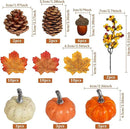 Artmag 51 PCS Artificial Pumpkins, Fall Harvest Decorations with Acorns, Pinecones, Berries, Maple Leaves for Farmhouse Fall Thansgiving Halloween Decor Decoration by CozyNest Decor