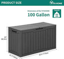 YITAHOME 100 Gallon Outdoor Storage Box, Large Water Resistant Resin Deck Box, Indoor Outdoor Lockable Storage Container for Patio, Garden, Cushions, Tools, Equipment (Dark Gray) by CozyNest Decor