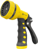 AUTOMAN-Garden-Hose-Nozzle,ABS Water Spray Nozzle with Heavy Duty 7 Adjustable Watering Patterns,Slip Resistant for Watering Plants,Lawn& Garden,Washing Cars,Cleaning,Showering Pets - Yellow by GreenHaven Gardens