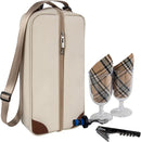 ALLCAMP Wine Tote Bag with Cooler Compartment，Picnic Set Carrying Two Sets of Tableware（Cream-Colored） by TinyTreasures Baby Boutique