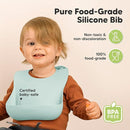 KeaBabies 2-Pack Silicone Baby Bibs for Eating - Sturdy Food-Grade Silicone Bibs for Babies Girl, Boy, Large Food Catcher, Clean & Put On Easily, Waterproof Toddler Feeding Essentials(Pastel Sky) by TinyTreasures Baby Boutique