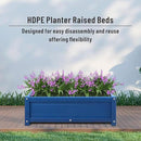 HDPE Raised Planter Box Outdoor,Rot-Resistant and Non-Cracking,Raised Beds for Gardening 29.5 * 14.4 * 9.8 in for Yard,Lawn,Outdoor Planter Boxes Rectangle with Drainage Holes Navy by GreenHaven Gardens