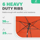 JEAREY 6.5x10 ft Rectangular Patio Umbrellas Outdoor Market Umbrella with Push Button Tilt and Crank, Rectangle Table Umbrella 6 Sturdy Ribs UV Protection for Pool Garden Backyard Deck, Orange by GreenHaven Gardens