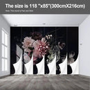 Black Floral Wall murals Peel and Stick Flowers Wallpaper for Bedroom Living Room - 85"x118" by CozyNest Decor