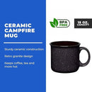 Set of 16 Ceramic Campfire Mugs – 15 Oz, Black – Coffee & Tea Cups for Home, Work, Travel, Camping – Customizable, Great for DIY, Events, Companies by CozyNest Decor