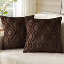 decorUhome Throw Pillow Covers 22x22 Inch Set of 2, Soft Plush Decorative Faux Fur Dark Brown Solid Couch Pillow Covers, Accent Farmhouse Neutral Square Euro Pillow Cases for Sofa Bed Living Room by CozyNest Decor