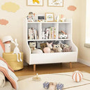 Toy Storage Organizer, 3 Tier Floor Standing Toddler Bookshelf with Legs, 5 Cube Kids Bookshelf and Toy Storage, Book Shelf for Kids Room, Living Room, Nursery, White by CozyNest Decor