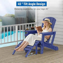 Adirondack Ottoman, HDPE Plastic Adirondack Footstool, All Weather Foot Rest for Adirondack Chair, Outdoor Footrest for Patio,Backyard, Lawn, Fire Pits, Navy Blue by CozyNest Decor