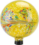 10 Inch Gazing Ball Glass Reflective Garden Globe Outdoor Gazing Globe Yard Ornament for Garden Yard Home Outdoor Decoration Yellow（NOT Solar by CozyNest Decor