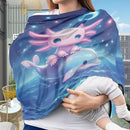 Binienty Axolotl Infants Carseat Canopies for Women, Dolphin Animal Print Nursing Breastfeeding Cover Stretchable for Stroller/Shopping Cart by TinyTreasures Baby Boutique