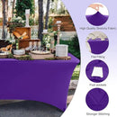ABCCANOPY 6 FT Purple Spandex Table Cover Stretch Fitted Wrinkle Resistant Tablecloth Reuse for Rectangular Folding Table Patry Event Wedding Banquet Protector by CozyNest Decor