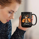 Personalized American Bobtail with Pumpkins Coffee Cup, American Bobtail Wearing Witch Hat Mug, Custom Name Halloween Cat Ceramic Mugs, Pet Black Cup 11oz 15oz, Gift for Cat Lover Pet Owner by TinyTreasures Baby Boutique