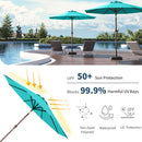 10FT Solar Umbrella 32 LED Lighted Patio Umbrella Table Market Umbrella w/Tilt and Crank, UV-Resistant Outdoor Umbrella for Pool, Garden, Deck, Aqua Blue by GreenHaven Gardens