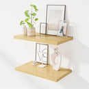 24" Floating Shelves for Wall, 12" Deep Slim Oak Floating Shelves, Wall-Mounted Shelves for Bedroom, Living Room, Kitchen, Bathroom - Set of 2 by CozyNest Decor