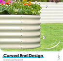 Quictent Galvanized Raised Garden Bed Kit Tall, 6x3x1.5 ft Oval Large Planting Box Rubber Strip Edging, for Vegetables Outdoor Strengthened by Crossbar (Beige) by GreenHaven Gardens