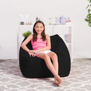 Posh Creations Bean Bag Chair Structured Seat for Kids, Teens and Adults, Comfy Chair for Gaming, Reading and Watching TV, Coronado Chair, Microsuede - Black by TinyTreasures Baby Boutique