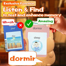 Talking Flash Cards for Kids - French Bilingual English Flashcard for Toddlers 3-12, Test Mode, 510 Sight Words, Audible Pocket Speech, Sensory Toys for Autism, Boys Girls Gifts (French) by TinyTreasures Baby Boutique